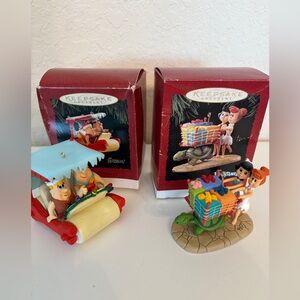 Set The 2 Hallmark Ornaments The Flintstones 1994& 1995